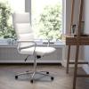 Flash Furniture Hansel High Back Black LeatherSoft Contemporary Panel Executive Swivel Office Chair(White)