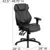 Flash Furniture Hansel High Back Black LeatherSoft Multifunction Executive Swivel Ergonomic Office Chair with Lumbar Support Knob with Arms