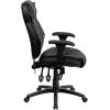 Flash Furniture Hansel High Back Black LeatherSoft Multifunction Executive Swivel Ergonomic Office Chair with Lumbar Support Knob with Arms