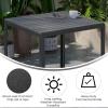 Flash Furniture Harris Commercial Indoor/Outdoor Patio Table – Black Poly Resin Slatted Top – Black Steel Frame – Seating for 4