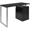Flash Furniture Harwood Dark Ash Wood Grain Finish Computer Desk with Two Drawers and Silver Metal Frame(Dark Ash)