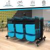 Flash Furniture Hawkins Heavy Duty Folding Table and Chairs Mobile Cart-Locking Wheels, Outdoor Cover, 42 Folding Chairs and 12 Tables Capacity, Black
