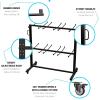 Flash Furniture Hawkins Heavy Duty Folding Table and Chairs Mobile Cart-Locking Wheels, Outdoor Cover, 84 Folding Chairs or 42 Chairs and 12 Tables Capacity, Black