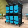 Flash Furniture Hawkins Heavy Duty Folding Table and Chairs Mobile Cart-Locking Wheels, Outdoor Cover, 84 Folding Chairs or 42 Chairs and 12 Tables Capacity, Black