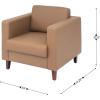 Flash Furniture Hercules Artemis Commercial Chair for Reception and Lobby Use with Solid Wood Legs, 2 Outlets, 1 USB, and 1 USB-C Ports, Cognac LeatherSoft(Cognac)