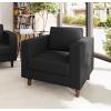 Flash Furniture Hercules Artemis Commercial Chair for Reception and Lobby Use with Solid Wood Legs, 2 Outlets, 1 USB, and 1 USB-C Ports, Cognac LeatherSoft(Black)