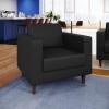 Flash Furniture Hercules Artemis Commercial Chair for Reception and Lobby Use with Solid Wood Legs, 2 Outlets, 1 USB, and 1 USB-C Ports, Cognac LeatherSoft(Black)