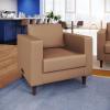 Flash Furniture Hercules Artemis Commercial Chair for Reception and Lobby Use with Solid Wood Legs, 2 Outlets, 1 USB, and 1 USB-C Ports, Cognac LeatherSoft(Cognac)
