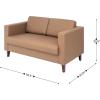 Flash Furniture Hercules Artemis Commercial Loveseat for Reception and Lobby Use with Solid Wood Legs, 2 Outlets, 1 USB, and 1 USB-C Ports, Cognac LeatherSoft(Cognac)