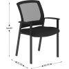 Flash Furniture Hercules Commercial Stacking Side Chair for Lobby or Reception Use with Breathable Mesh Backrest and Powder Coated Steel Frame with Armrests in Black