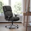 Flash Furniture Hercules Series 24/7 Intensive Use LeatherSoft Swivel Office Chair, Ergonomic High-Back Executive Chair with Padded Seat/Arms, Black(Black Fabric)