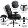 Flash Furniture Hercules Series 24/7 Intensive Use LeatherSoft Swivel Office Chair, Ergonomic High-Back Executive Chair with Padded Seat/Arms, Black(Black Leathersoft)
