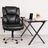 Flash Furniture Hercules Series 24/7 Intensive Use LeatherSoft Swivel Office Chair, Ergonomic High-Back Executive Chair with Padded Seat/Arms, Black(Black Leathersoft)