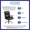 Flash Furniture Hercules Series 24/7 Intensive Use LeatherSoft Swivel Office Chair, Ergonomic High-Back Executive Chair with Padded Seat/Arms, Black(Black Leathersoft)