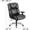 Flash Furniture Hercules Series 24/7 Intensive Use LeatherSoft Swivel Office Chair, Ergonomic High-Back Executive Chair with Padded Seat/Arms, Black(Black Leathersoft)