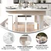 Flash Furniture Hercules Series 7′ x 40″ Rustic Solid Pine Folding Dining Table, Rectangular Antique Farmhouse Dining and Event Extension Table(Antique Rustic White)