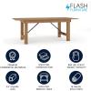 Flash Furniture Hercules Series 7′ x 40″ Rustic Solid Pine Folding Dining Table, Rectangular Antique Farmhouse Dining and Event Extension Table(Antique Rustic)