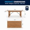 Flash Furniture Hercules Series 7′ x 40″ Rustic Solid Pine Folding Dining Table, Rectangular Antique Farmhouse Dining and Event Extension Table(Antique Rustic)