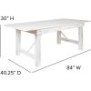 Flash Furniture Hercules Series 7′ x 40″ Rustic Solid Pine Folding Dining Table, Rectangular Antique Farmhouse Dining and Event Extension Table(Antique Rustic White)