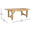 Flash Furniture Hercules Series 7′ x 40″ Rustic Solid Pine Folding Dining Table, Rectangular Antique Farmhouse Dining and Event Extension Table(Light Natural)