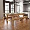 Flash Furniture Hercules Series 7′ x 40″ Rustic Solid Pine Folding Dining Table, Rectangular Antique Farmhouse Dining and Event Extension Table(Light Natural)