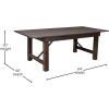 Flash Furniture Hercules Series 7′ x 40″ Rustic Solid Pine Folding Dining Table, Rectangular Antique Farmhouse Dining and Event Extension Table(Mahogany)