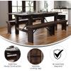Flash Furniture Hercules Series 7′ x 40″ Rustic Solid Pine Folding Dining Table, Rectangular Antique Farmhouse Dining and Event Extension Table(Mahogany)