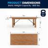 Flash Furniture Hercules Series 8′ x 40″ Rustic Solid Pine Folding Dining Table, Rectangular Antique Farmhouse Dining and Event Extension Table(Antique Rustic)
