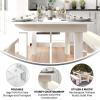 Flash Furniture Hercules Series 8′ x 40″ Rustic Solid Pine Folding Dining Table, Rectangular Antique Farmhouse Dining and Event Extension Table(Antique Rustic White)