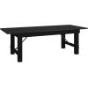 Flash Furniture Hercules Series 8′ x 40″ Rustic Solid Pine Folding Dining Table, Rectangular Antique Farmhouse Dining and Event Extension Table(Black Wash)