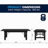 Flash Furniture Hercules Series 8′ x 40″ Rustic Solid Pine Folding Dining Table, Rectangular Antique Farmhouse Dining and Event Extension Table(Black Wash)