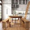 Flash Furniture Hercules Series 8′ x 40″ Rustic Solid Pine Folding Dining Table, Rectangular Antique Farmhouse Dining and Event Extension Table(Light Natural)