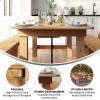 Flash Furniture Hercules Series 8′ x 40″ Rustic Solid Pine Folding Dining Table, Rectangular Antique Farmhouse Dining and Event Extension Table(Light Natural)