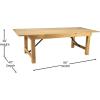 Flash Furniture Hercules Series 8′ x 40″ Rustic Solid Pine Folding Dining Table, Rectangular Antique Farmhouse Dining and Event Extension Table(Light Natural)