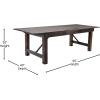 Flash Furniture Hercules Series 8′ x 40″ Rustic Solid Pine Folding Dining Table, Rectangular Antique Farmhouse Dining and Event Extension Table(Mahogany)