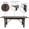 Flash Furniture Hercules Series 8′ x 40″ Rustic Solid Pine Folding Dining Table, Rectangular Antique Farmhouse Dining and Event Extension Table(Mahogany)