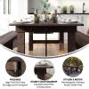 Flash Furniture Hercules Series 8′ x 40″ Rustic Solid Pine Folding Dining Table, Rectangular Antique Farmhouse Dining and Event Extension Table(Mahogany)