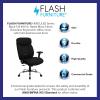 Flash Furniture Hercules Series Big & Tall LeatherSoft Swivel Office Chair, Ergonomic High-Back Executive Chair with Full Headrest, Padded Seat, Black(Black Fabric)