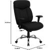 Flash Furniture Hercules Series Big & Tall LeatherSoft Swivel Office Chair, Ergonomic High-Back Executive Chair with Full Headrest, Padded Seat, Black(Black Fabric)