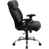 Flash Furniture Hercules Series Big & Tall LeatherSoft Swivel Office Chair, Ergonomic High-Back Executive Chair with Full Headrest, Padded Seat, Black(Black Leathersoft)