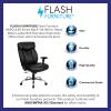 Flash Furniture Hercules Series Big & Tall LeatherSoft Swivel Office Chair, Ergonomic High-Back Executive Chair with Full Headrest, Padded Seat, Black(Black Leathersoft)