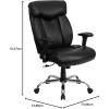 Flash Furniture Hercules Series Big & Tall LeatherSoft Swivel Office Chair, Ergonomic High-Back Executive Chair with Full Headrest, Padded Seat, Black(Black Leathersoft)
