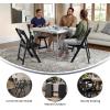 Flash Furniture Hercules Series Folding Chair – White Resin – Set of 4 800LB Weight Capacity Comfortable Event Chair – Light Weight Folding Chair(Black)