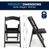 Flash Furniture Hercules Series Folding Chair – White Resin – Set of 4 800LB Weight Capacity Comfortable Event Chair – Light Weight Folding Chair(Black)