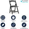 Flash Furniture Hercules Series Folding Chair – White Resin – Set of 4 800LB Weight Capacity Comfortable Event Chair – Light Weight Folding Chair(Black)