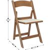 Flash Furniture Hercules Series Folding Chair – White Resin – Set of 4 800LB Weight Capacity Comfortable Event Chair – Light Weight Folding Chair(Chestnut)
