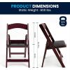 Flash Furniture Hercules Series Folding Chair – White Resin – Set of 4 800LB Weight Capacity Comfortable Event Chair – Light Weight Folding Chair(Red Mahogany)