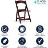 Flash Furniture Hercules Series Folding Chair – White Resin – Set of 4 800LB Weight Capacity Comfortable Event Chair – Light Weight Folding Chair(Red Mahogany)