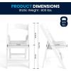 Flash Furniture Hercules Series Folding Chair – White Resin – Set of 4 800LB Weight Capacity Comfortable Event Chair – Light Weight Folding Chair(White)