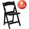 Flash Furniture Hercules Series Folding Chair 4 Pack (1000LB Capacity) and Madelyn Folding Card Table(Black)